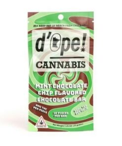 D'OPE Mint THC Chocolate Chip Bar with gourmet milk chocolate and mint