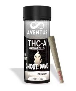 Ghost Dawg THC-A Pre-rolls Jar containing ten pre-rolled joints
