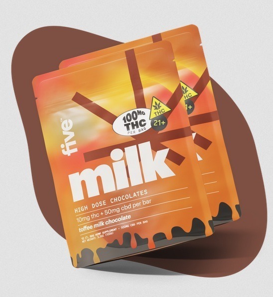 High Dose Toffee THC Milk Chocolates Vic