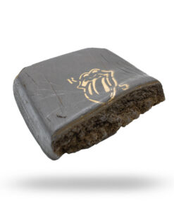 Rolling Stones Marijuana Hash with dark mocha exterior and golden interior